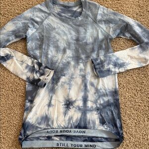 Lululemon run swift Blue Tie-Dye Long Sleeve Tee